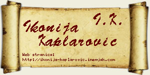 Ikonija Kaplarović vizit kartica
